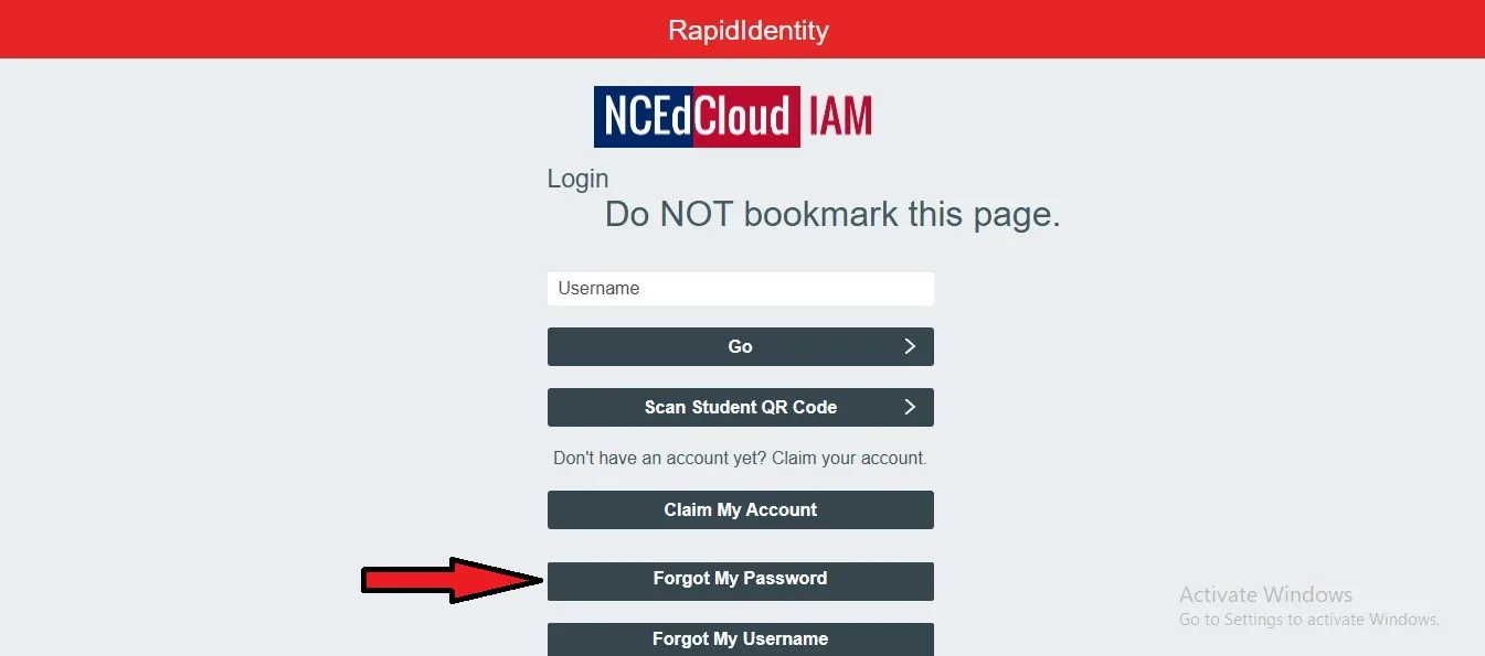 NCEdCloud Dashboard Screenshot